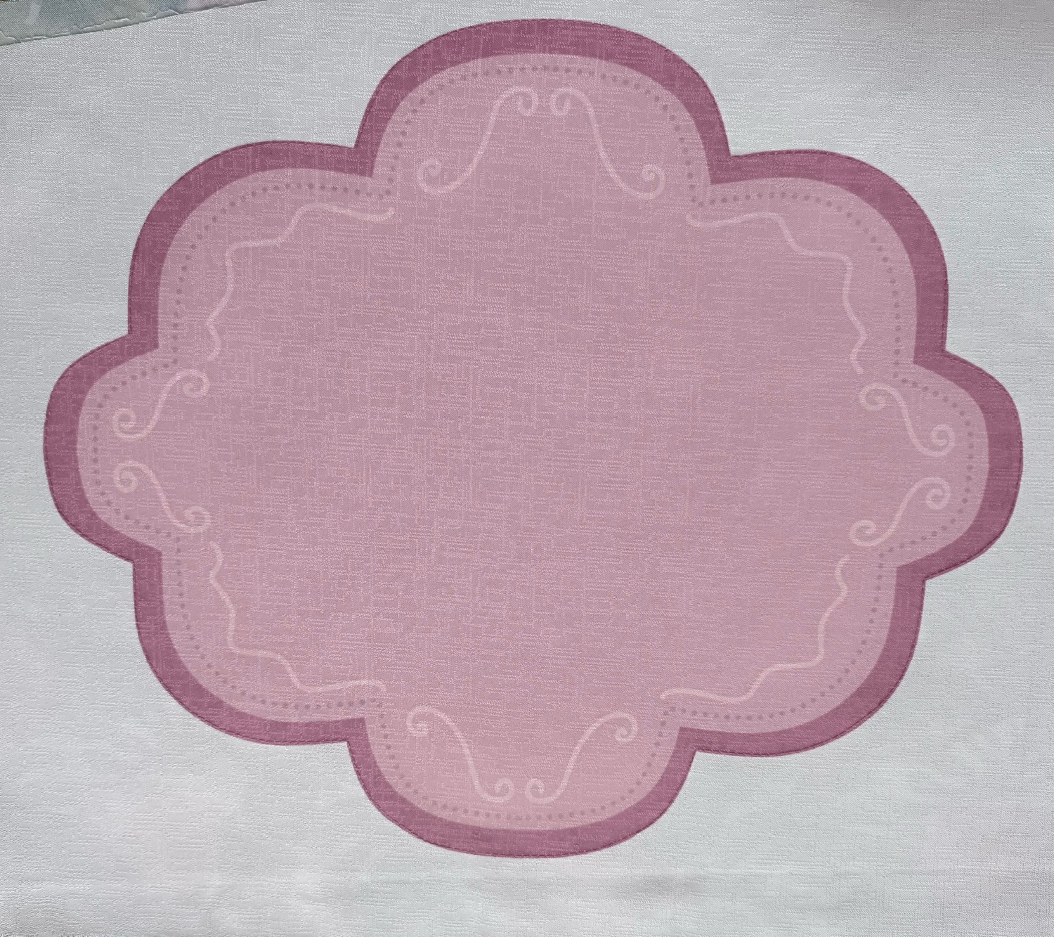 Individual malva y blanco